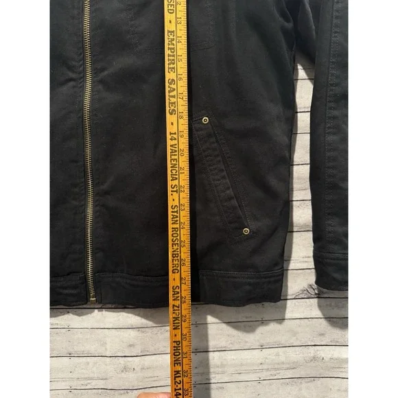 Pendleton Dry Goods Chore Jacket L Black Canvas Fleece Blanket Lined Insulated - Picture 10 of 16